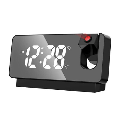 #ad Portable Projection Alarm Clock USB Powered Bedside Clock Sleeping Clocks Black $13.99