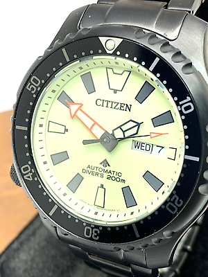 #ad Citizen Men#x27;s Watch NY0155 58X Promaster Automatic Yellow Dial Black Steel 44mm $395.97