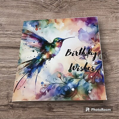 #ad 5x5 Inches Happy Birthday Greeting Card Her Friend Sister Daughter Hummingbird $4.95