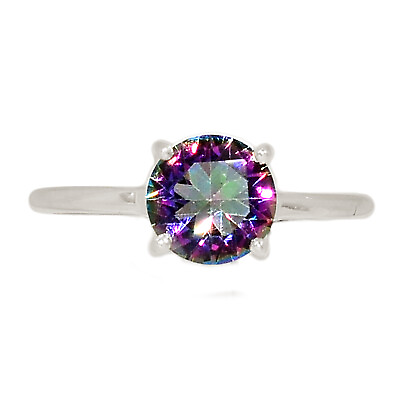 #ad Treated Rainbow Quartz 925 Sterling Silver Ring Jewelry s.6 ALLR 25044 $14.99