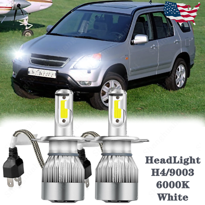 LED for Honda CRV 1997 2004 Headlight Kit H4 9003 6000K White Bulbs Hi Low Beam $15.41