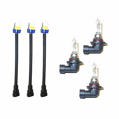 #ad For New 9005 Set of 6PCS Wire Socket Headlight Connector Adaptor amp; 65W Lamp Bulb $34.55
