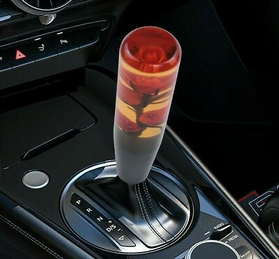 #ad Universal 20CM JDM Clear Red Real Flowers Manual Car Gear Stick Shift Knob $25.00