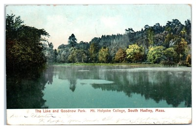#ad 1907 The Lake and Goodnow Park Mt. Holyoke College South Hadley MA Postcard $6.50