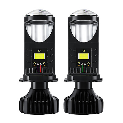#ad 2X 160W H4 40000LM Mini Bi LED Projector Lens Hi Lo Beam Bulb Headlight Retrofit $36.99