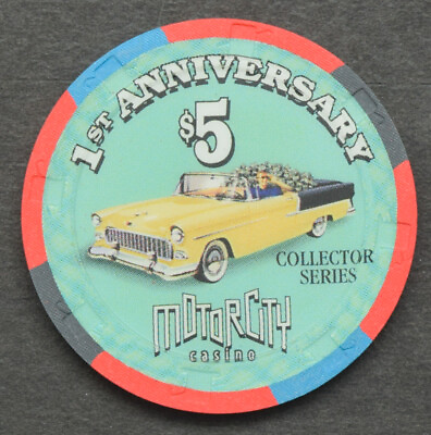 #ad Motor City Casino Detroit Michigan $5 1st Anniversary Chevrolet Bel Air Chip $11.88