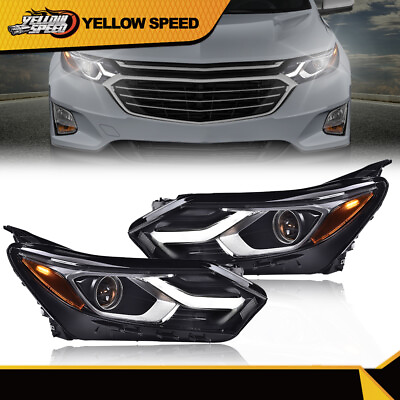 #ad Fit For Chevy Equinox 2018 2020 Factory Halogen LED DRL Headlights Headlamp Pair $164.49