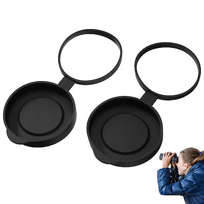#ad 2x Durable Rubber Len Cover Cap For Binoculars Objective Optics Protection Cover $11.82
