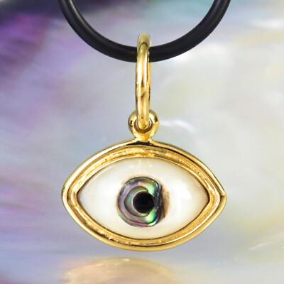 #ad Evil Eye Pendant Gold Vermeil Sterling Silver Abalone amp; Mother of Pearl 3.14 g $54.00