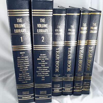 #ad The Volume Library Volumes 1 and 2 Plus 4 Year Books 86 87 88 89 Homeschool 1985 $85.95