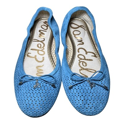 #ad Sam Edelman Felicia Ballet Flats Blue Suede Slip On Shoe Loafer Womens Size 8 $29.95