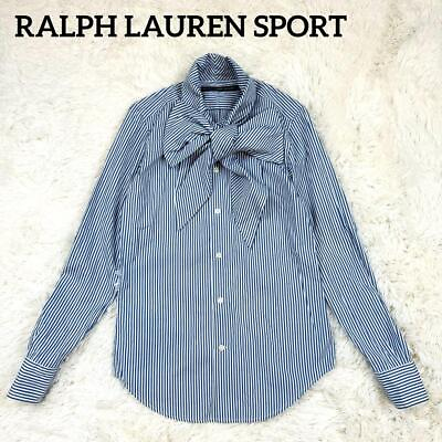 #ad Ralph Lauren Sport Bowtie Blouse Striped Blue $161.54