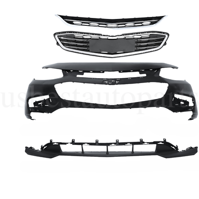 #ad Front Bumper Cover Kit Valance Grille Grill For Chevy Malibu 2016 2017 2018 $259.99