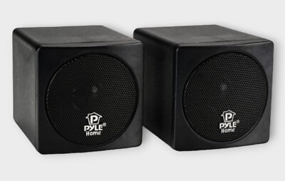 #ad Pair New Pyle PCB3BK 3#x27;#x27; 100 Watt Black Mini Cube Bookshelf Speaker In Black $49.99