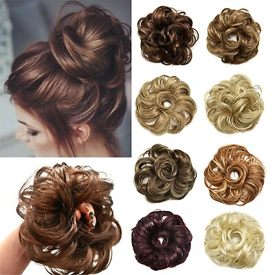 #ad Large Messy Rose Bun Hair Piece Scrunchie Updo Wrap Hair Extension Real As Human $7.59