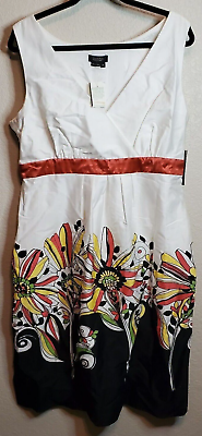 #ad NEW Peck amp; Peck Collection Women#x27;s Size 16 Summer Floral Dress Sleeveless V Neck $19.99