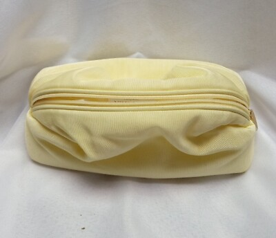 #ad Nina Ricci vintage yellow cosmetic bag make up Zipper Pouch Excellent Condition $15.00