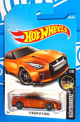 #ad Hot Wheels New For 2017 Nightburnerz #x27;17 Nissan GT R R35 Orange w Vent Bumper $5.40