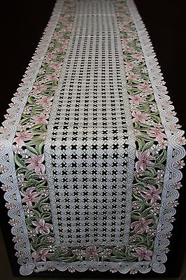 #ad Embroidered Cutwork Lace Floral Placemat Runner Wedding Banquet Dining Party $18.00