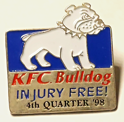 #ad KFC Kentucky Fried Chicken Bulldog Injury Free 4th Quarter 98 Lapel Pin 090623 $6.95