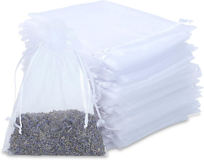 #ad Kslong 100PCS Small Mesh Bags Drawstring 3x4Sheer Organza Bags Drawstring for $9.73
