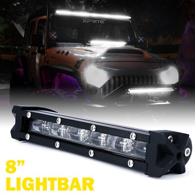 Xprite 8quot; Slim Optical LENS LED Offroad Spot Flood Light Bar for Truck UTV 30W $36.99