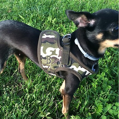 #ad Dog Harness Vest Soft No Pull Adjustable Green Camo Print XS S M L $9.99