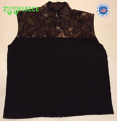 #ad ZooFleece Deer Camouflage Brown Whitetail Fleece Hunt Hunting Animal Vest S 3XL $21.21