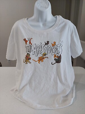 #ad The Aristocats T Shirt Licensed Disney Official Cats Juniors Size XXL White Tee $15.00
