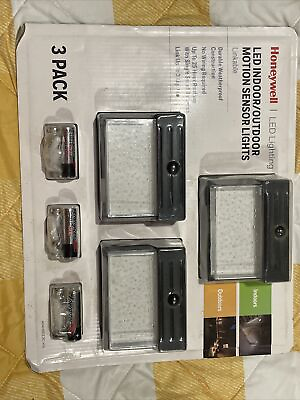 #ad NEW 3 Pack Honeywell Battery LED Indoor Outdoor Motion Sensor Wall Lights  $25.00