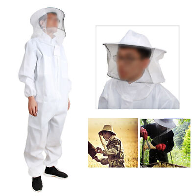 #ad Beekeeping Protective Equipment Veil Bee Keeping Full Body Suit Smock White $34.61