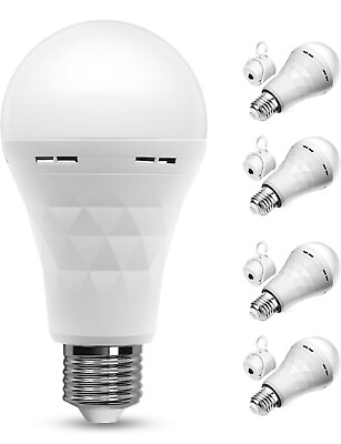 #ad 4Pcs LED Rechargeable Battery Daylight 6500K 7000K Light Bulb 12W $17.00