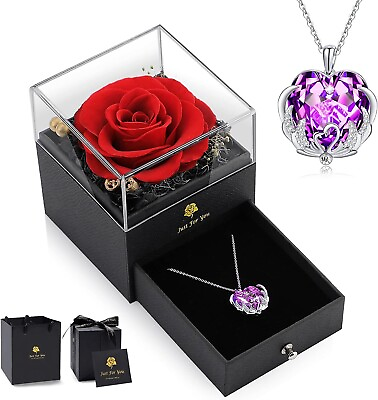 #ad Mom Rose Gifts for Mothers Day Preserved Forever Rose Gift with Necklace New $19.89