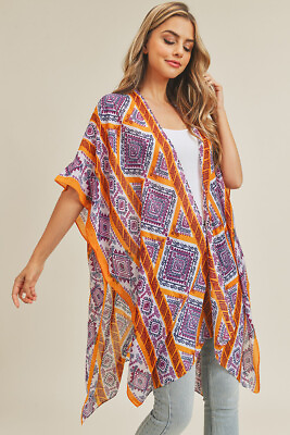 #ad ScarvesMe Classic Elegant Resort Bohemian Tribal Print Kimono Cover up Shawl $24.99
