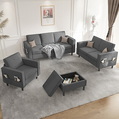 #ad Convertible Sectional Sofa Set with Ottoman 3 Piece Couch Set for Living Room $699.99