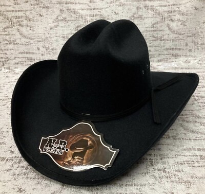 #ad MEN#x27;S WESTERN COWBOY RODEO HAT BLACK FELT STYLE COWBOY RIDING HAT TEXANA VAQUERA $32.99