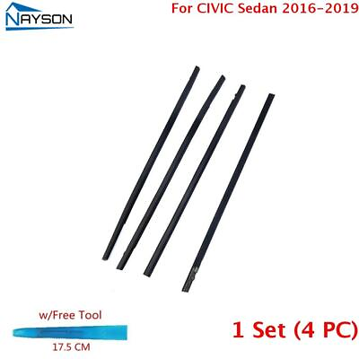 #ad For CIVIC Sedan 2016 2019 Window Weatherstripping 4PCS Molding Trim Outer w Tool $30.98