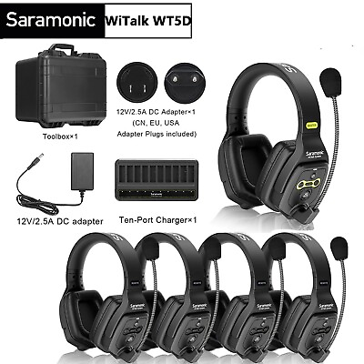 #ad Saramonic WiTalk WT5D Full Duplex 400m Wireless Intercom Headset Microphone kit $626.05