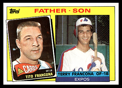 #ad 1985 Topps Tito Francona Terry Francona #134 Cardinals Expos Father and Son $6.49
