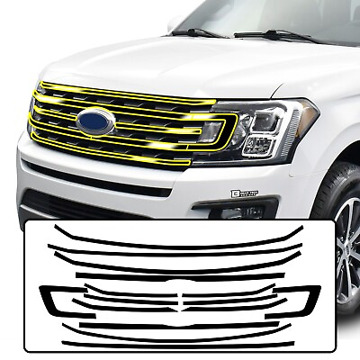 #ad Fits Ford Expedition MAX 18 21 Front Grille Chrome Delete Cover Decal Blackout $69.99