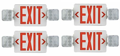 Red Emergency LED Exit Sign Fire Resistance Rotatable LED Lamps 4 Pack $97.00