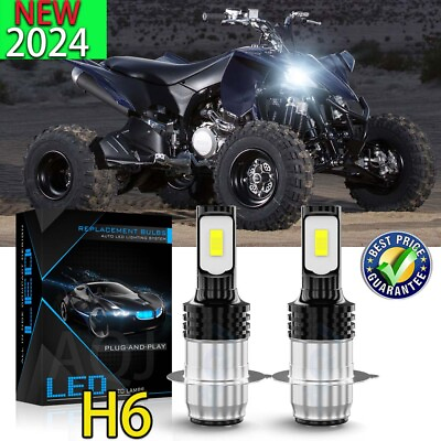#ad 2x 6000K HID White H6M LED Headlight For Yamaha YFZ450R Rhino 700 Raptor YFM660 $18.19