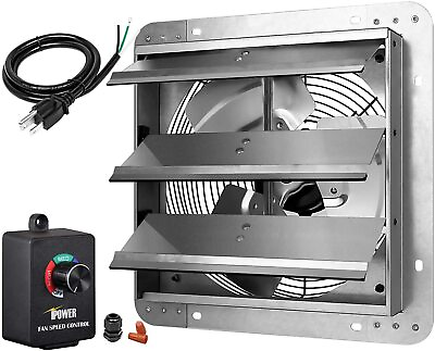 iPower 12Inch Variable Shutter Exhaust Fan Aluminum with Speed Controller $65.99