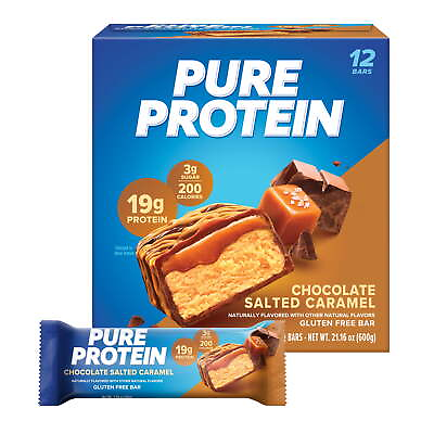 #ad Pure Protein Bars Chocolate Salted Caramel 19g Protein Gluten Free $14.84