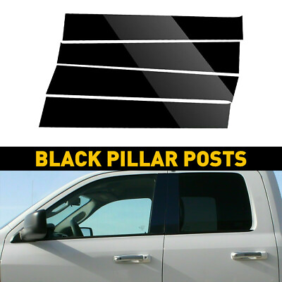 Black Post Pillar Trim Dodge for 2009 2018 Ram 1500 2500 3500 Cab Crew Quad $16.19