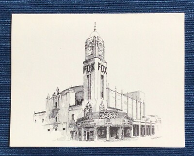 #ad Vintage 1980 Bakersfield California Fox Theater Notecard Card 770A $9.95