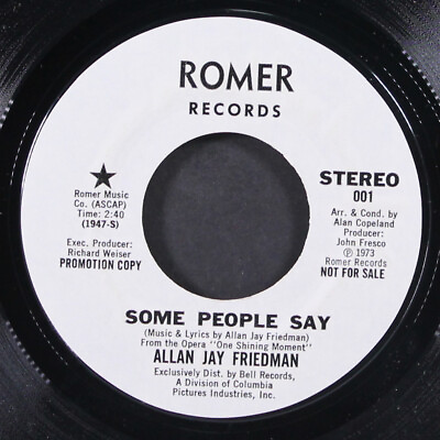#ad ALLAN FRIEDMAN: some people say mono ROMER 7quot; Single 45 RPM $10.00