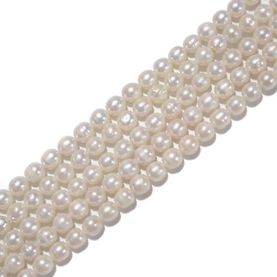 Grade AB White Fresh Water Pearl Off Round Beads Size 7 8mm 15.5#x27;#x27; Strand $13.99