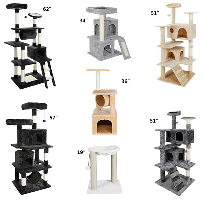 #ad Multiple Sizes Cat Tree Tower Condo Furniture Scratch Post Tree Kitty Play House $33.58