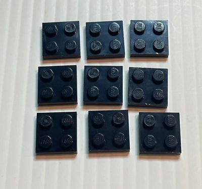 #ad Lot x 9 LEGO Plate Building 2 x 2 Baseboard 2x2 Black 2x2 Pieces 3022 $2.99